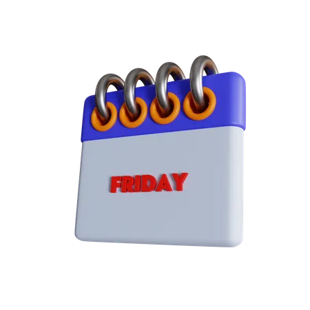 Friday Calendar With Day Off And Holiday Options With Normal And Isometric Views 3D Icon