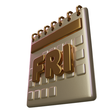 Friday Calendar  3D Icon