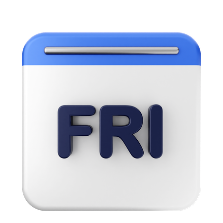 Friday Calendar  3D Icon