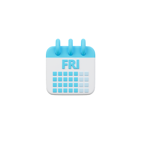 Friday Calendar  3D Icon