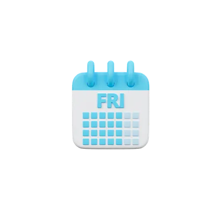 Friday Calendar  3D Icon