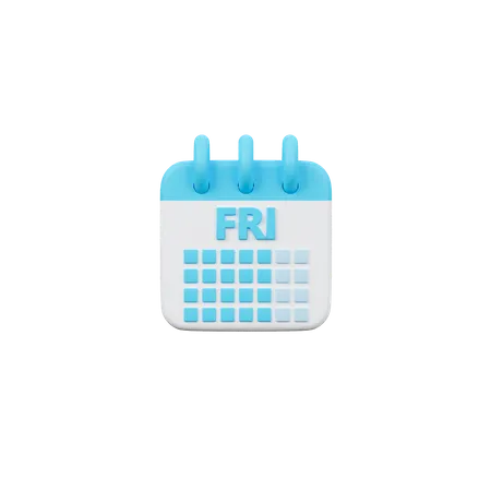 Friday Calendar 3 D Icon 3D Icon