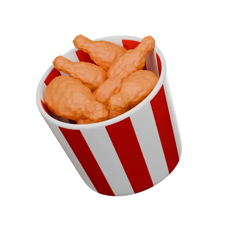 Fired Chicken 3 D Icon 3D Icon