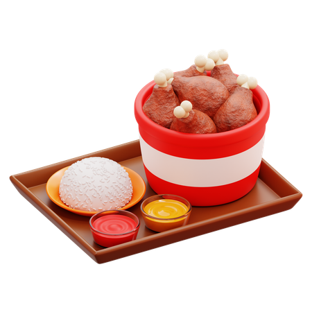 フライドチキン  3D Icon