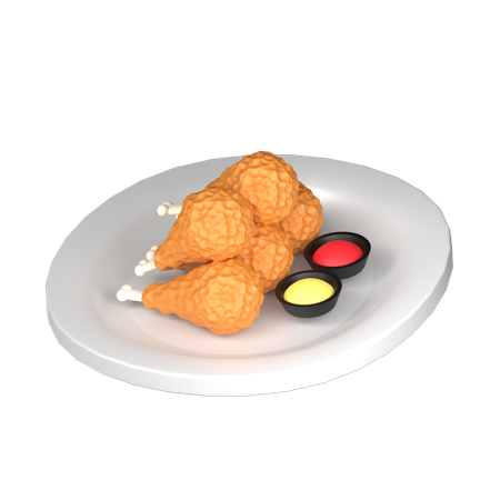 Fried Chicken  3D Icon