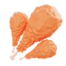 3d fried chicken logo