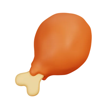 Fried Chicken  3D Illustration