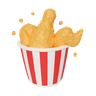 fried chicken 3d illustration