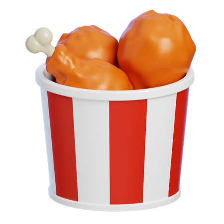 Gebratene Hähnchenbox  3D Icon