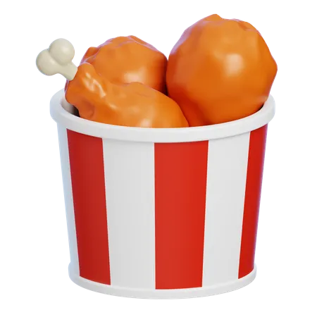 Gebratene Hähnchenbox  3D Icon
