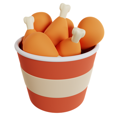 Fried Chicken Bucket  3D Icon