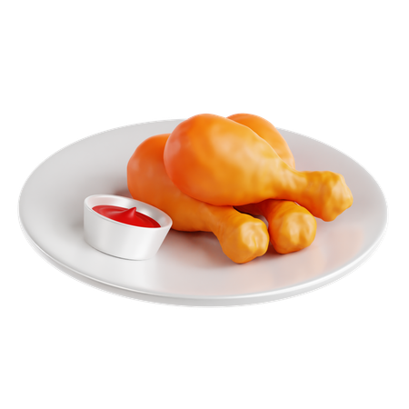 Fried Chicken Legs  3D Icon