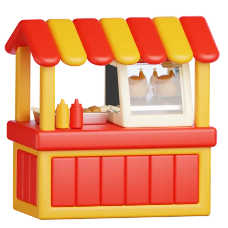 Fried Chicken Stall  3D Icon