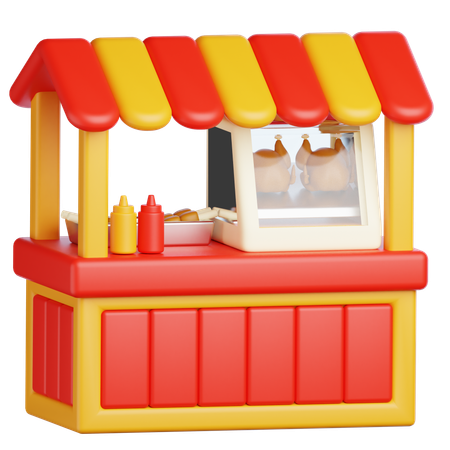 Fried Chicken Stall  3D Icon