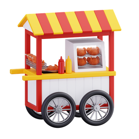 Fried Chicken Stall  3D Icon