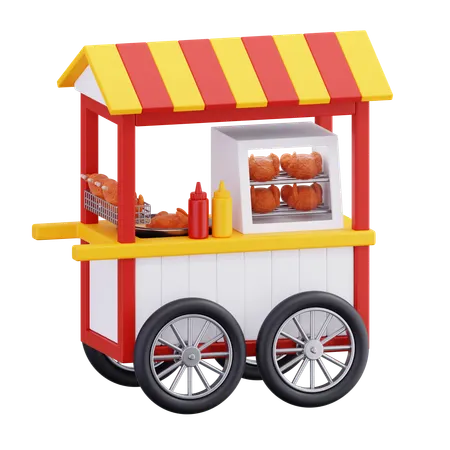Fried Chicken Stall  3D Icon
