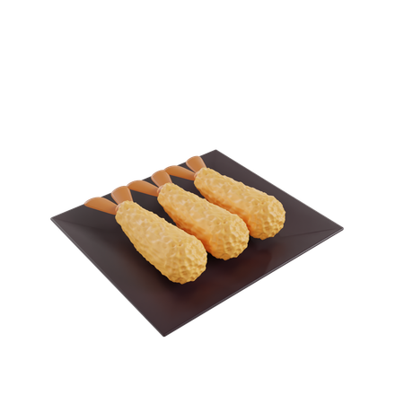 Fried Corn Dogs  3D Icon