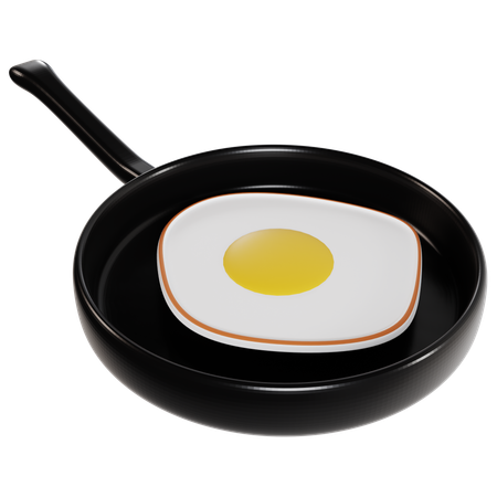 Fried Egg Cooking Pan  3D Icon