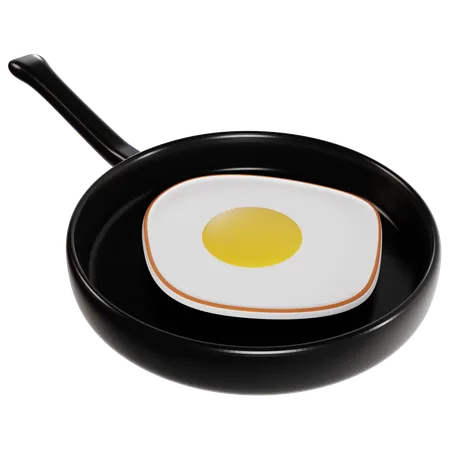 Fried Egg Cooking Pan  3D Icon