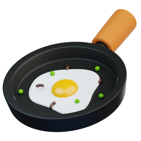팬에 달걀 프라이  3D Icon