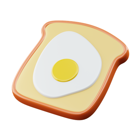 Fried Egg Toast  3D Icon