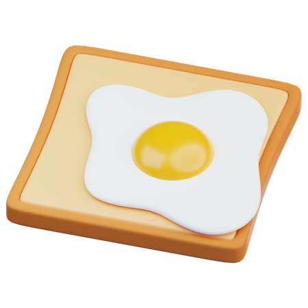 계란 후라이 토스트  3D Icon