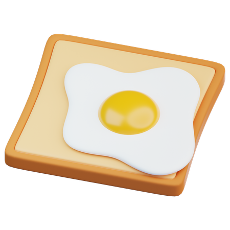 Fried Egg Toast  3D Icon