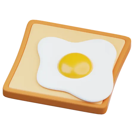 Fried Egg Toast  3D Icon