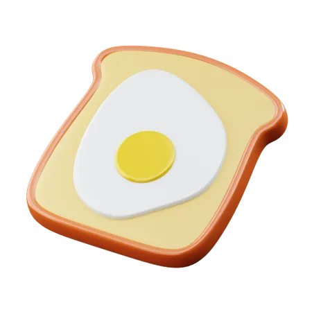 Fried Egg Toast  3D Icon