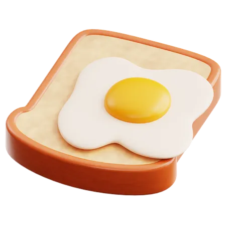 Fried Egg Toast  3D Icon