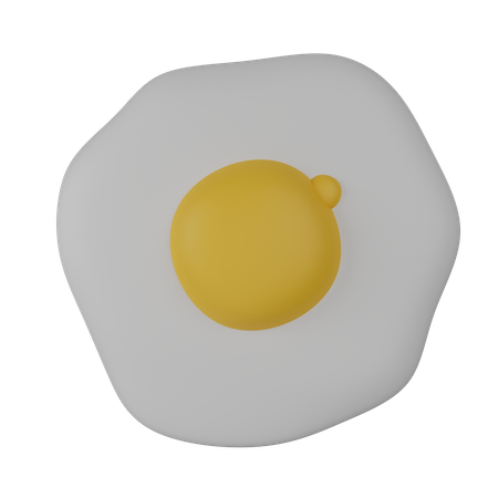 Fried egg with yolk  3D Icon