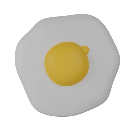 Fried egg with yolk  3D Icon