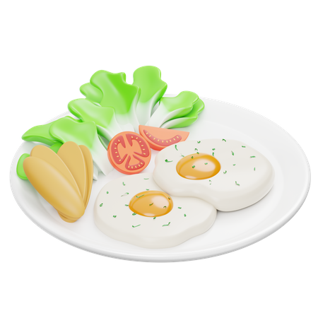 Fried Eggs  3D Icon