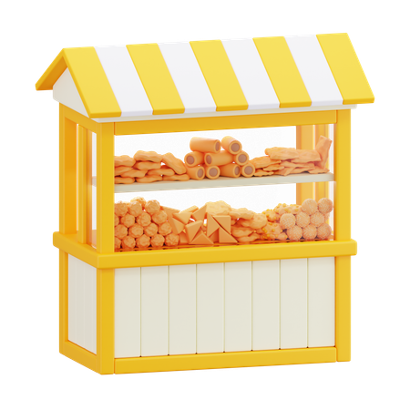 揚げ物屋台  3D Icon