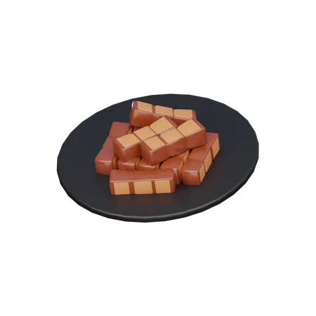 3 D Icon Fried Pork Belly 3D Icon