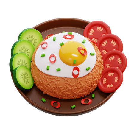 Fried Rice With Egg And Vegetables  3D Icon