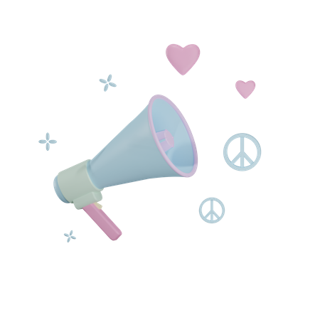 Ankündigung von Frieden und Liebe  3D Icon