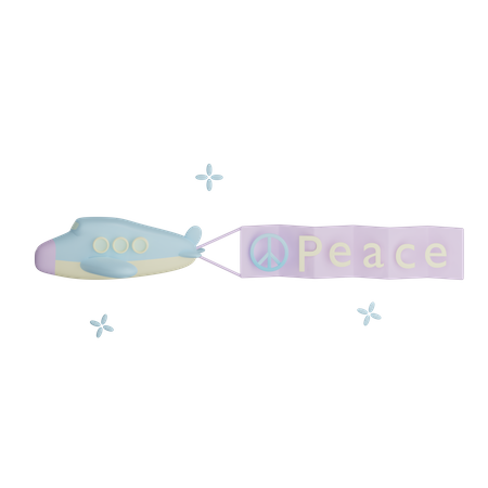 Frieden Flugzeug  3D Icon