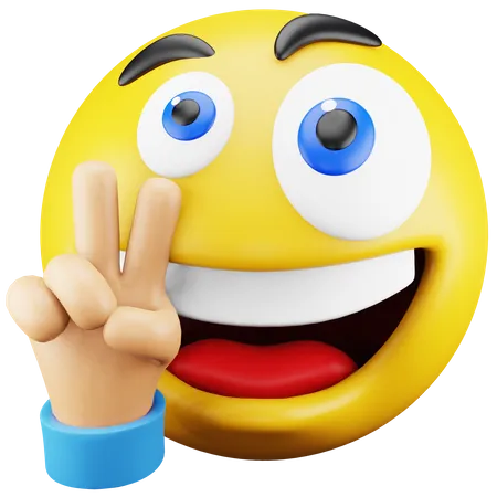 Friedenshand-Emoji  3D Icon