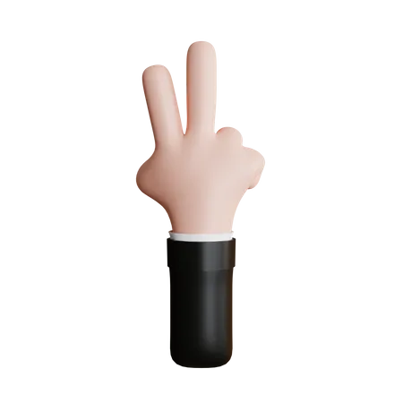Susse Peace Handgeste Im Cartoon Stil Mit Fingergeste 3 D Illustration 3D Icon