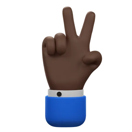 Ein Handzeichen Das Frieden Oder Sieg Symbolisiert 3D Icon