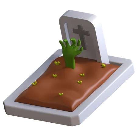 Friedhof  3D Illustration