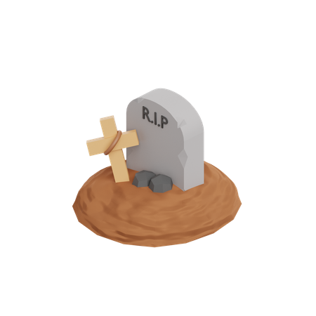 Friedhof  3D Illustration