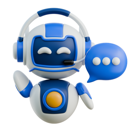 Friendly AI Chatbot Assistant  3D Icon