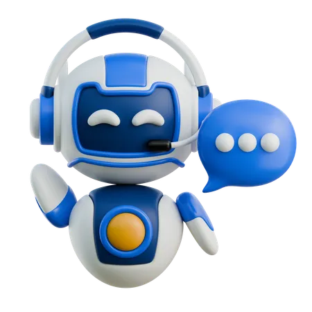 Friendly AI Chatbot Assistant  3D Icon