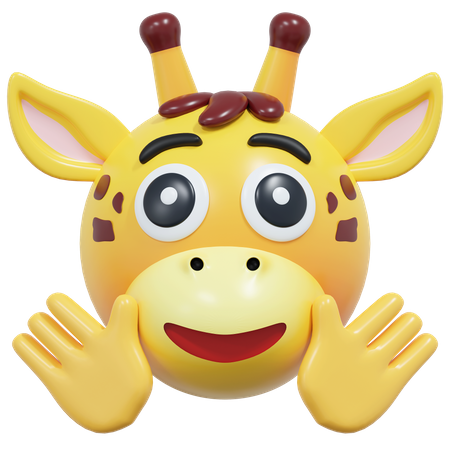 Friendly Face Giraffe Emoticon  3D Icon