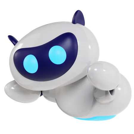 Friendly Floating Robot Character  3D Illustration