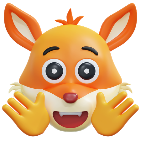 Friendly Fox Emoticon  3D Icon