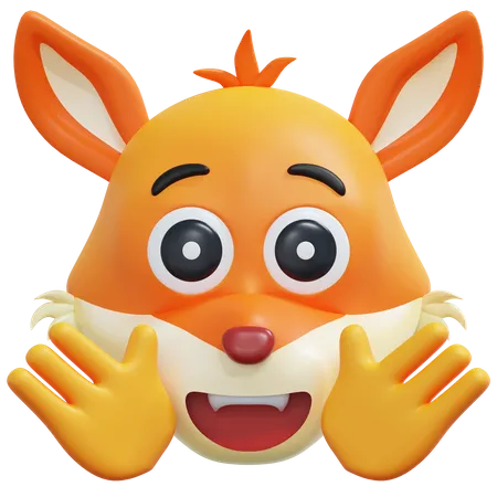 Friendly Fox Emoticon 3 D Icon Illustration 3D Icon