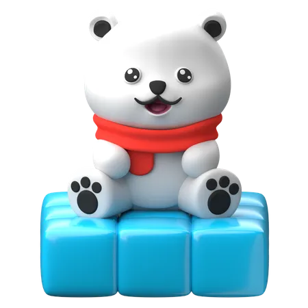 Friendly Polar Bear  3D Icon